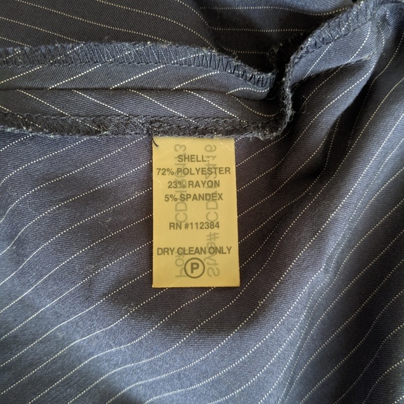 EUC Vintage Calvin Klein Navy Pinstripe Midi Dress - Picture 8 of 8